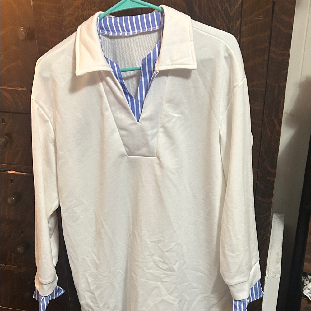 White and Blue Women's Shirt